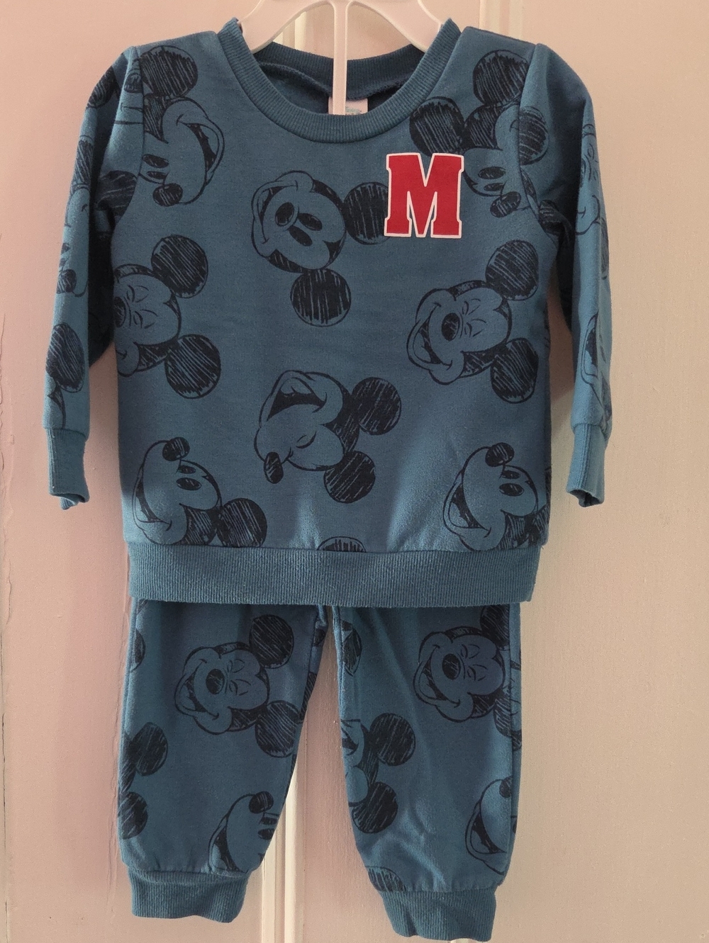Baby Blue Mickey Print Sweatsuit